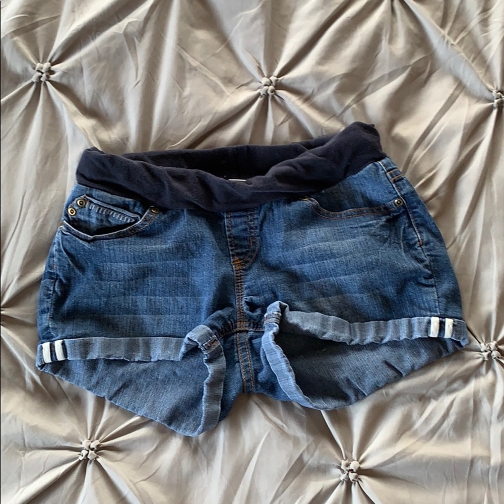 Cuffed Denim Shorts